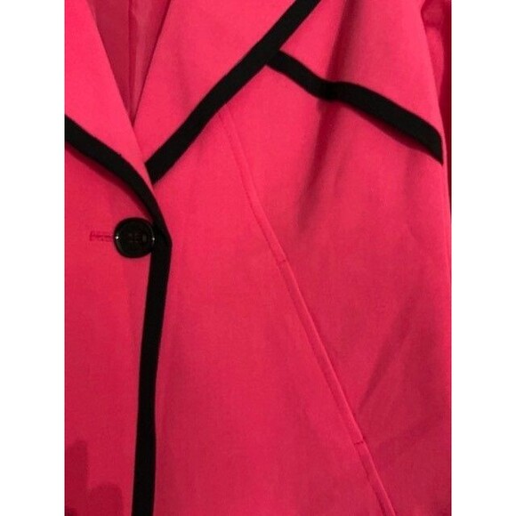 Nine West Barcelona Blazer Pink Lady/Black Trim Flared 3/4 sleeves Sz 12 NWT - Picture 3 of 5